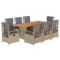 vidaXL 9-tlg. Garten-Essgruppe mit Kissen Beige Poly Rattan vidaXL 9-tlg. Garten-Essgruppe mit Kissen Beige Poly Rattan