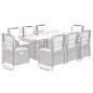 vidaXL 9-tlg. Garten-Essgruppe mit Kissen Beige Poly Rattan vidaXL 9-tlg. Garten-Essgruppe mit Kissen Beige Poly Rattan