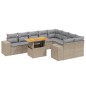 vidaXL 10-tlg. Garten-Sofagarnitur mit Kissen Beige Poly Rattan vidaXL 10-tlg. Garten-Sofagarnitur mit Kissen Beige Poly Rattan