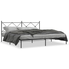 vidaXL Bettgestell mit Kopfteil Metall Schwarz 200x200 cm
