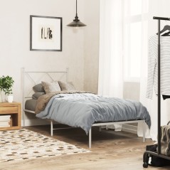 vidaXL Bettgestell mit Kopfteil Metall Weiß 80x200 cm