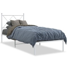 vidaXL Bettgestell mit Kopfteil Metall Weiß 80x200 cm