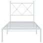 vidaXL Bettgestell mit Kopfteil Metall Weiß 80x200 cm vidaXL Bettgestell mit Kopfteil Metall Weiß 80x200 cm