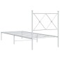 vidaXL Bettgestell mit Kopfteil Metall Weiß 80x200 cm vidaXL Bettgestell mit Kopfteil Metall Weiß 80x200 cm
