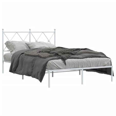 vidaXL Bettgestell mit Kopfteil Metall Weiß 120x200 cm