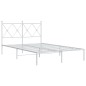vidaXL Bettgestell mit Kopfteil Metall Weiß 120x200 cm vidaXL Bettgestell mit Kopfteil Metall Weiß 120x200 cm