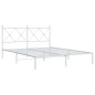 vidaXL Bettgestell mit Kopfteil Metall Weiß 160x200 cm vidaXL Bettgestell mit Kopfteil Metall Weiß 160x200 cm