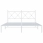 vidaXL Bettgestell mit Kopfteil Metall Weiß 160x200 cm vidaXL Bettgestell mit Kopfteil Metall Weiß 160x200 cm