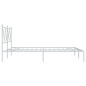 vidaXL Bettgestell mit Kopfteil Metall Weiß 160x200 cm vidaXL Bettgestell mit Kopfteil Metall Weiß 160x200 cm