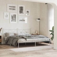 vidaXL Bettgestell mit Kopfteil Metall Weiß 183x213 cm