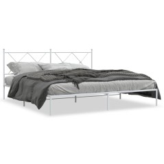 vidaXL Bettgestell mit Kopfteil Metall Weiß 183x213 cm