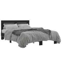 vidaXL Bettgestell Schwarz 135x190 cm Holzwerkstoff und Metall