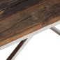 vidaXL Couchtisch Silbern Edelstahl und Massive Holzschwellen vidaXL Couchtisch Silbern Edelstahl und Massive Holzschwellen