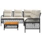 vidaXL 2-tlg. Garten-Sofagarnitur mit Auflagen Schwarz Poly Rattan vidaXL 2-tlg. Garten-Sofagarnitur mit Auflagen Schwarz Poly Rattan
