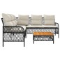 vidaXL 2-tlg. Garten-Sofagarnitur mit Auflagen Schwarz Poly Rattan vidaXL 2-tlg. Garten-Sofagarnitur mit Auflagen Schwarz Poly Rattan
