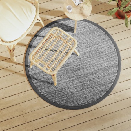 vidaXL Outdoor-Teppich Grau Ø120 cm PP