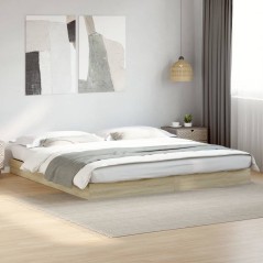 vidaXL Bettgestell ohne Matratze Sonoma-Eiche 200x200 cm Holzwerkstoff