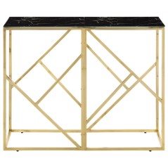 vidaXL Konsolentisch Golden Edelstahl und Hartglas