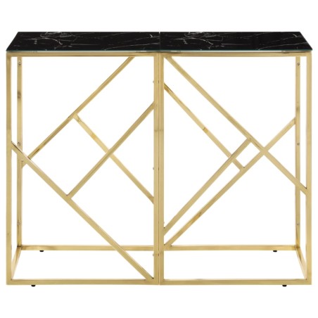 vidaXL Konsolentisch Golden Edelstahl und Hartglas