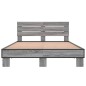 vidaXL Bettgestell Grau Sonoma 120x190 cm Holzwerkstoff und Metall vidaXL Bettgestell Grau Sonoma 120x190 cm Holzwerkstoff und Metall
