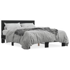 vidaXL Bettgestell Schwarz 135x190 cm Holzwerkstoff und Metall
