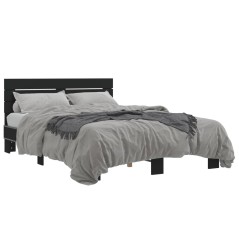 vidaXL Bettgestell Schwarz 120x190 cm Holzwerkstoff und Metall