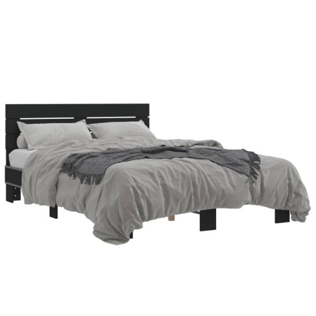 vidaXL Bettgestell Schwarz 120x190 cm Holzwerkstoff und Metall