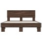 vidaXL Bettgestell Braun Eichen-Optik 135x190 cm Holzwerkstoff Metall vidaXL Bettgestell Braun Eichen-Optik 135x190 cm Holzwerkstoff Metall