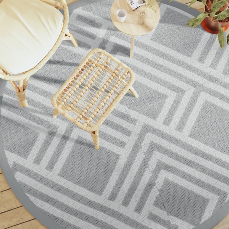 vidaXL Outdoor-Teppich Grau Ø200 cm PP vidaXL Outdoor-Teppich Grau Ø200 cm PP