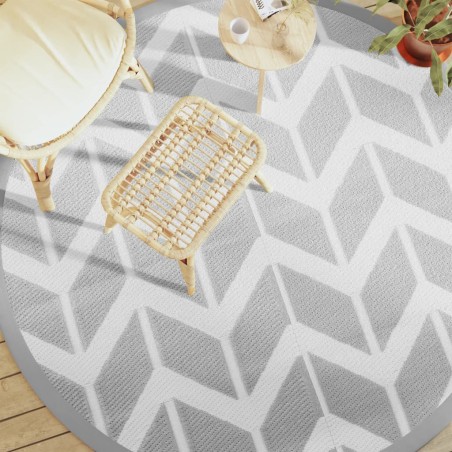 vidaXL Outdoor-Teppich Grau Ø200 cm PP
