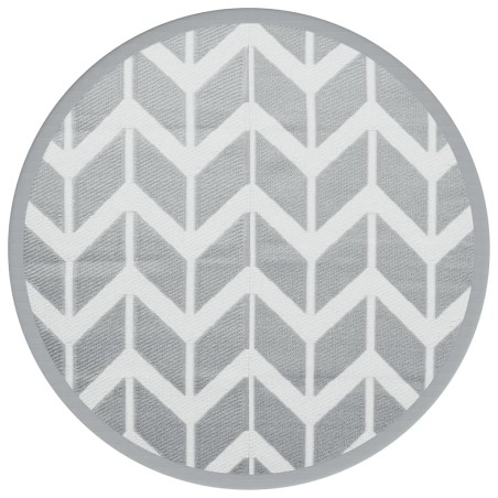 vidaXL Outdoor-Teppich Grau Ø200 cm PP