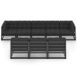 vidaXL 8-tlg. Garten-Lounge-Set mit Kissen Schwarz Massivholz Kiefer vidaXL 8-tlg. Garten-Lounge-Set mit Kissen Schwarz Massivholz Kiefer