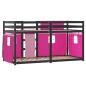 vidaXL Etagenbett mit Vorhängen Rosa 90x200 cm Massivholz Kiefer vidaXL Etagenbett mit Vorhängen Rosa 90x200 cm Massivholz Kiefer