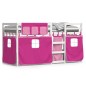 vidaXL Etagenbett mit Vorhängen Rosa 90x190 cm Massivholz Kiefer vidaXL Etagenbett mit Vorhängen Rosa 90x190 cm Massivholz Kiefer