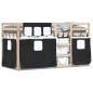 vidaXL Etagenbett mit Vorhängen Weiß & Schwarz 80x200 cm Kiefernholz vidaXL Etagenbett mit Vorhängen Weiß & Schwarz 80x200 cm Kiefernholz