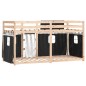 vidaXL Etagenbett mit Vorhängen Weiß & Schwarz 80x200 cm Kiefernholz vidaXL Etagenbett mit Vorhängen Weiß & Schwarz 80x200 cm Kiefernholz
