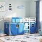 vidaXL Etagenbett mit Vorhängen Blau 75x190 cm Massivholz Kiefer vidaXL Etagenbett mit Vorhängen Blau 75x190 cm Massivholz Kiefer