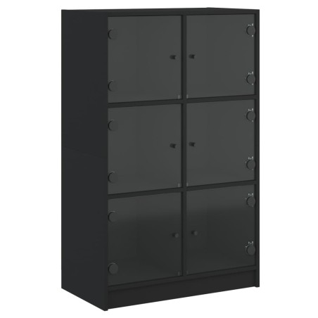 vidaXL Highboard mit Türen Schwarz 68x37x109 cm Holzwerkstoff