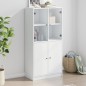 vidaXL Highboard mit Türen Weiß 68x37x142 cm Holzwerkstoff vidaXL Highboard mit Türen Weiß 68x37x142 cm Holzwerkstoff