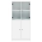 vidaXL Highboard mit Türen Weiß 68x37x142 cm Holzwerkstoff vidaXL Highboard mit Türen Weiß 68x37x142 cm Holzwerkstoff