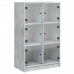 vidaXL Highboard mit Türen Betongrau 68x37x109 cm Holzwerkstoff