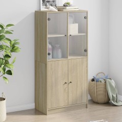 vidaXL Highboard mit Türen Sonoma-Eiche 68x37x142 cm Holzwerkstoff