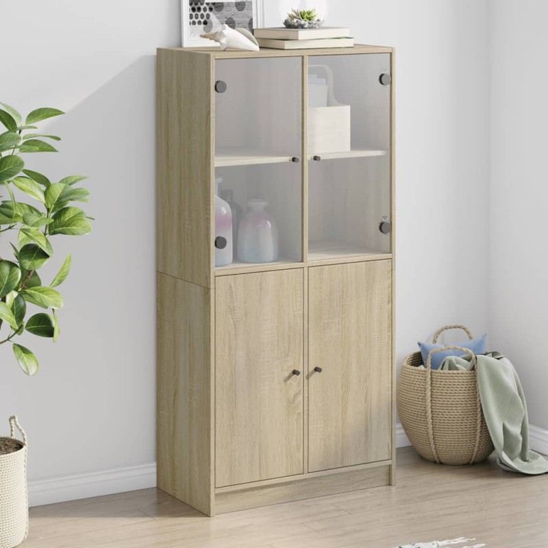 vidaXL Highboard mit Türen Sonoma-Eiche 68x37x142 cm Holzwerkstoff vidaXL Highboard mit Türen Sonoma-Eiche 68x37x142 cm Holzwerkstoff
