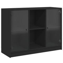 vidaXL Sideboard Schwarz 102x37x75,5 cm Holzwerkstoff