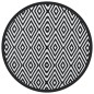 vidaXL Outdoor-Teppich Weiß und Schwarz Ø160 cm PP vidaXL Outdoor-Teppich Weiß und Schwarz Ø160 cm PP
