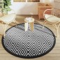 vidaXL Outdoor-Teppich Weiß und Schwarz Ø160 cm PP vidaXL Outdoor-Teppich Weiß und Schwarz Ø160 cm PP