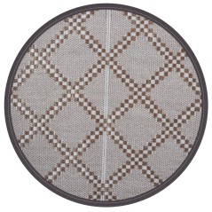 vidaXL Outdoor-Teppich Braun Ø200 cm PP