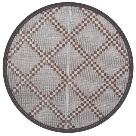 vidaXL Outdoor-Teppich Braun Ø200 cm PP