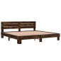 vidaXL Bettgestell Räuchereiche 200x200 cm Holzwerkstoff und Metall vidaXL Bettgestell Räuchereiche 200x200 cm Holzwerkstoff und Metall