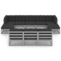vidaXL 10-tlg. Garten-Lounge-Set mit Kissen Grau Massivholz Kiefer